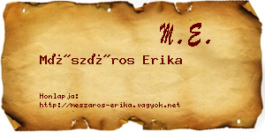 Mészáros Erika névjegykártya